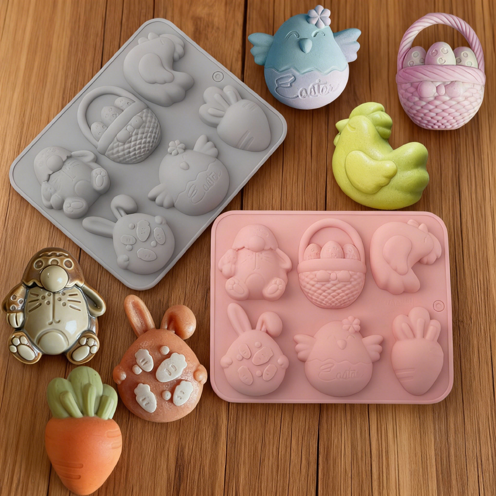 Kitchen Design For Baking - Easter Silicone Cake Mold 6-Cell Easter