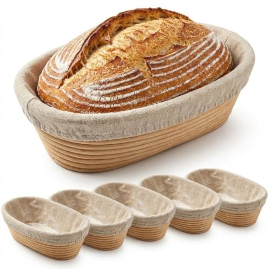 Proofing Basket Banneton - 6 Pack Oval Banneton Proofing Basket