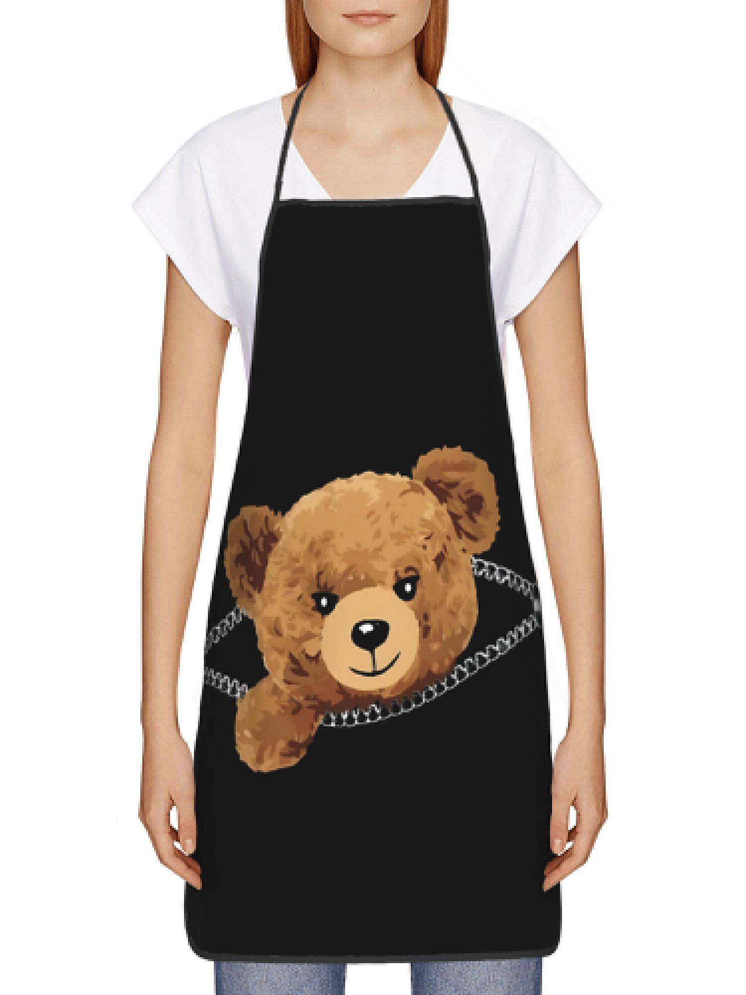 1pc Zipper Bear Apron Cute Ted – обзор и цена Kitchen Baking Background