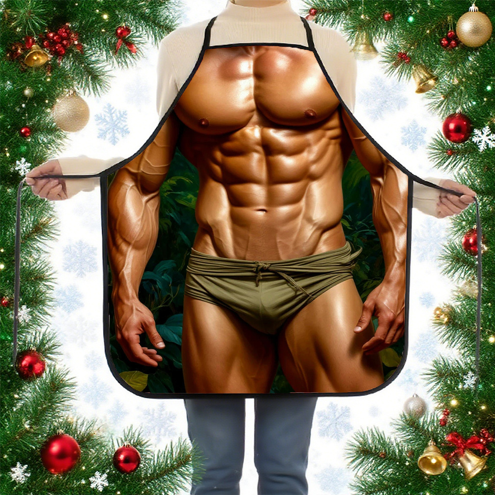 1pc Muscular Figure Apron with – обзор и цена Kitchen Baking Background