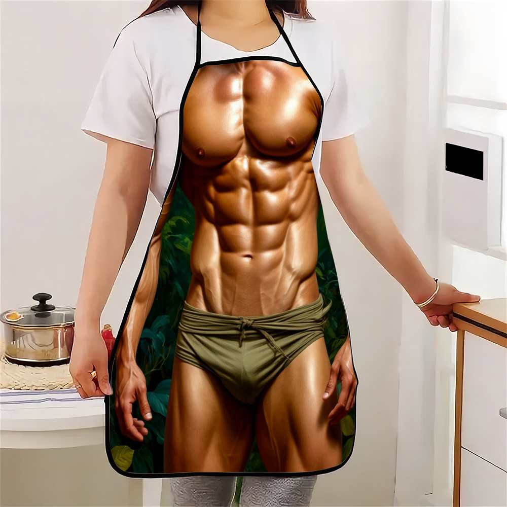 1pc Muscular Figure Apron with – обзор и цена Kitchen Baking Background