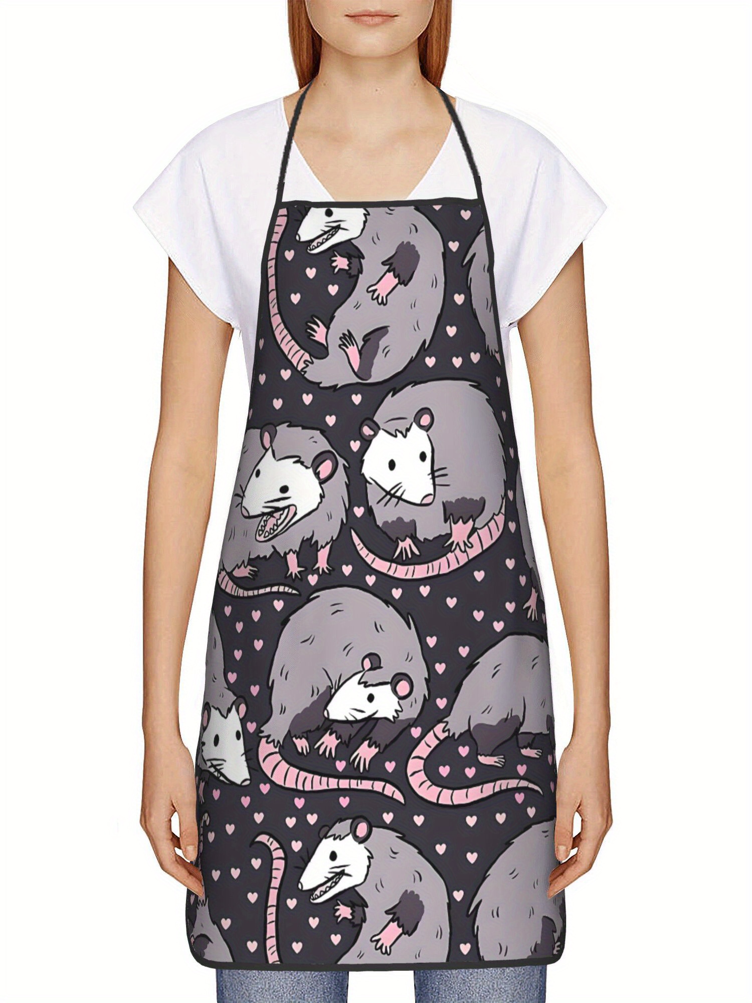 Cute Opossum Pattern Apron Bla – обзор и цена Kitchen Baking Background