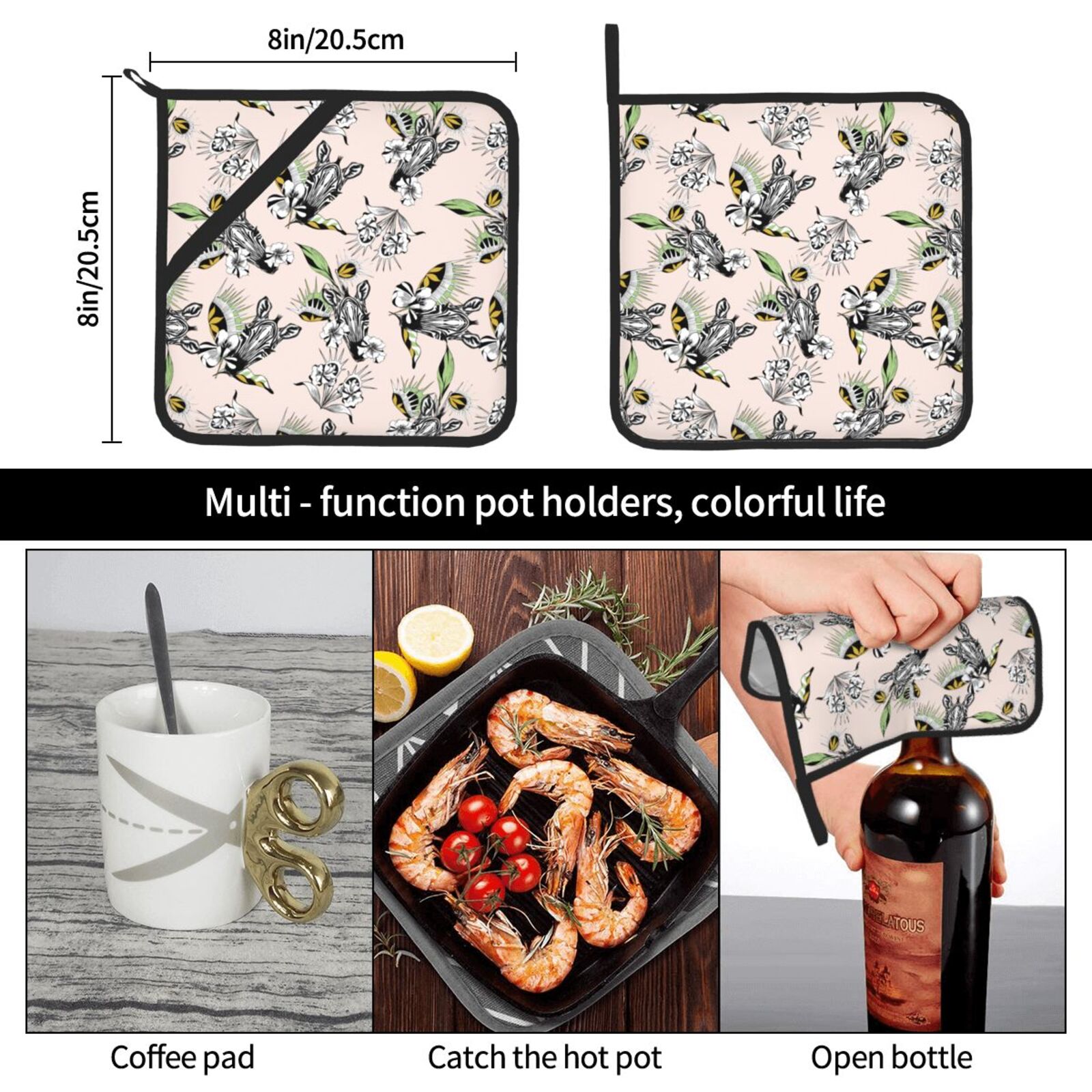 Zebra Pattern Pot Holders Set  – обзор и цена Kitchen Baking Dishes