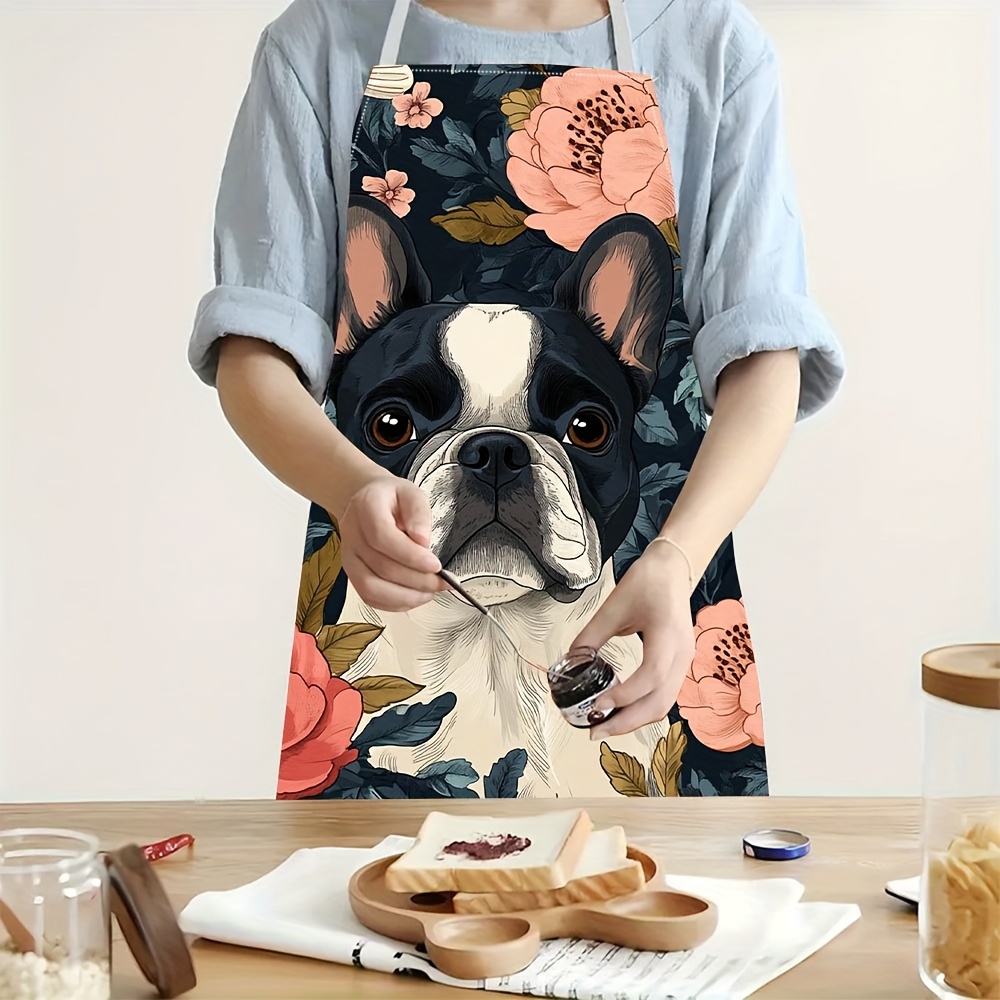 French Bulldog Floral Apron -  – обзор и цена Kitchen Baking Ideas