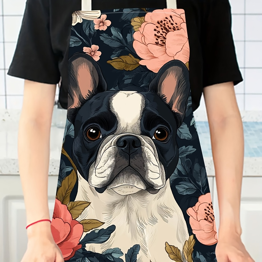 French Bulldog Floral Apron -  – обзор и цена Kitchen Baking Ideas
