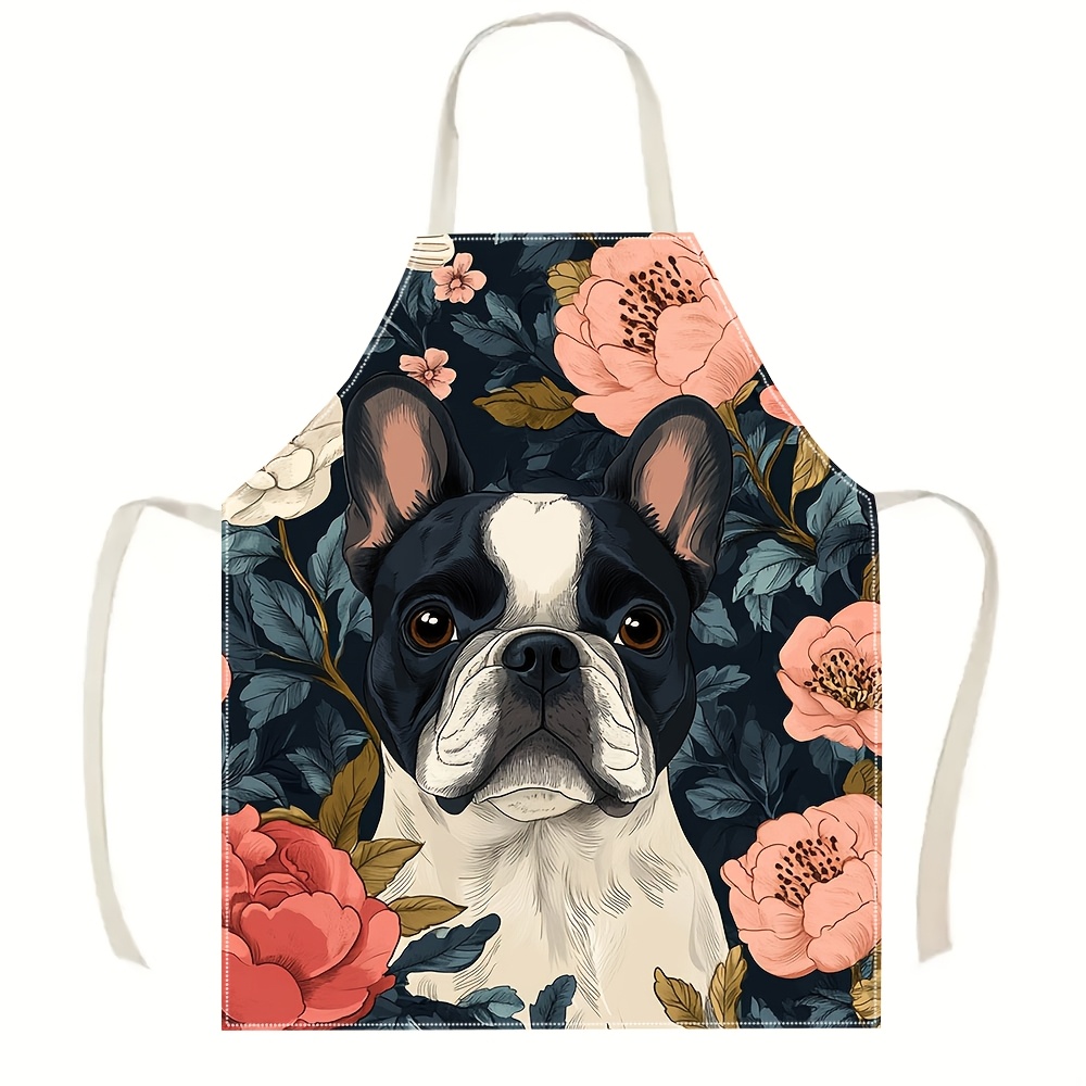 French Bulldog Floral Apron -  – обзор и цена Kitchen Baking Ideas