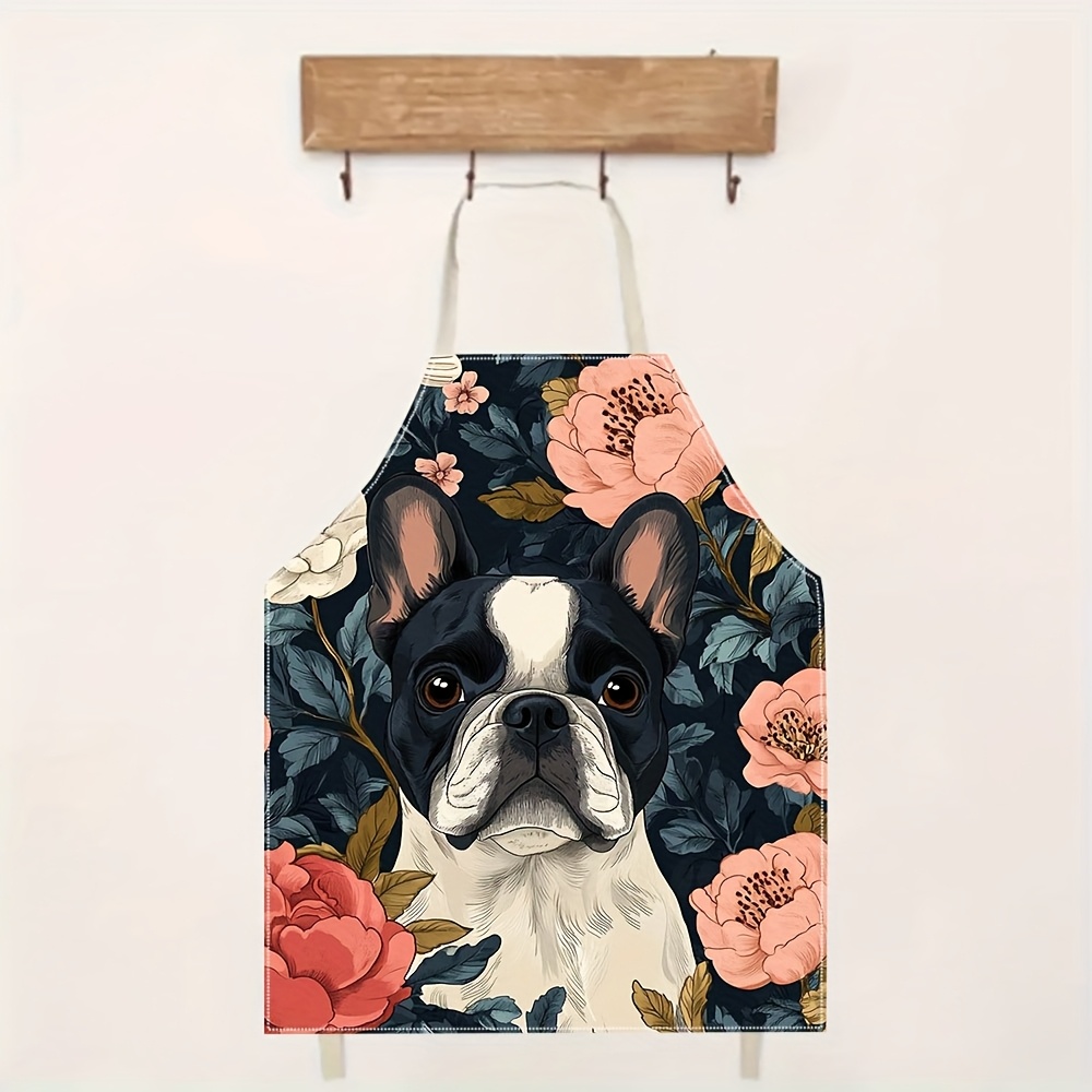 French Bulldog Floral Apron -  – обзор и цена Kitchen Baking Ideas