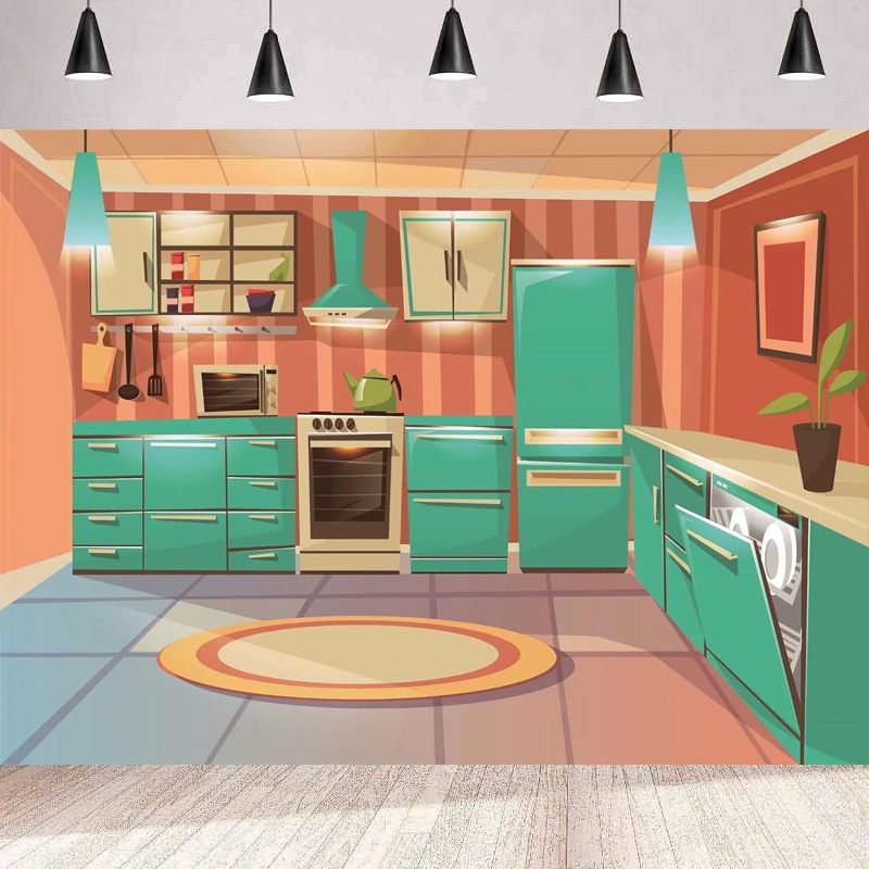 Photography Backdrop Cartoon K – обзор и цена Kitchen Baking Cupboard