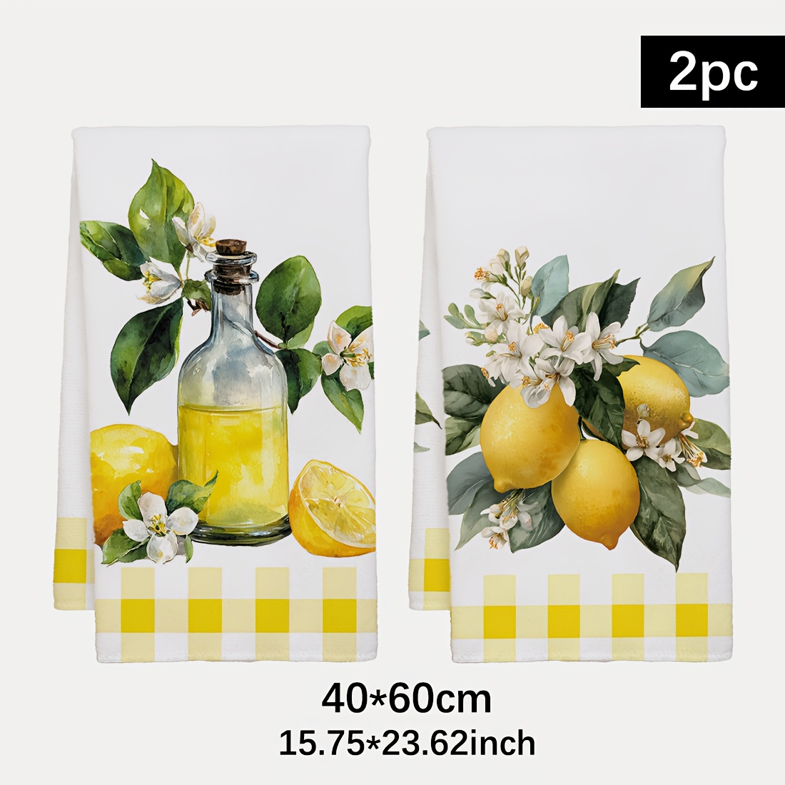 2Pcs, Lemon Floral Pattern Kit – обзор и цена Kitchen Baking Cloth