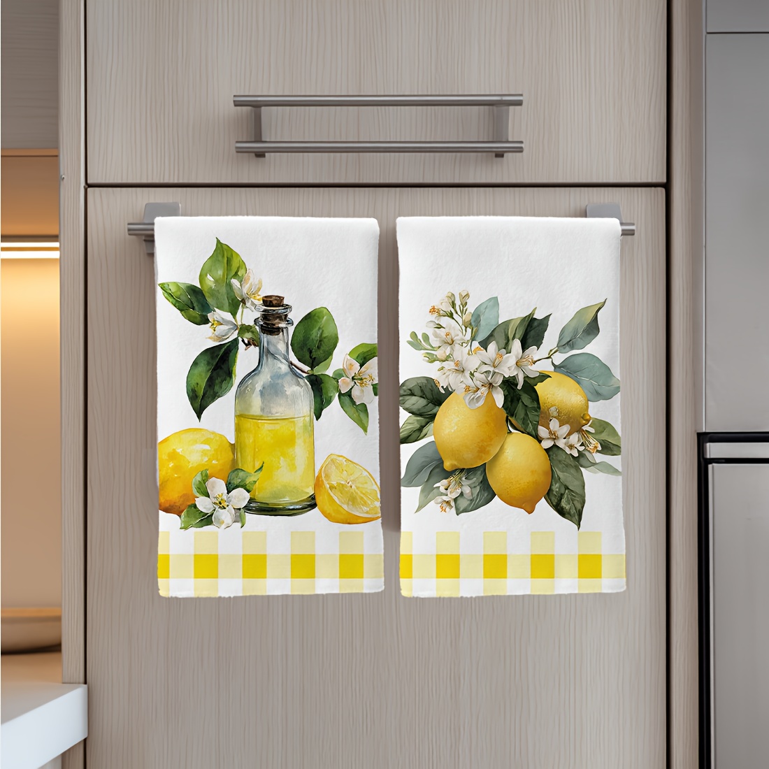 2Pcs, Lemon Floral Pattern Kit – обзор и цена Kitchen Baking Cloth