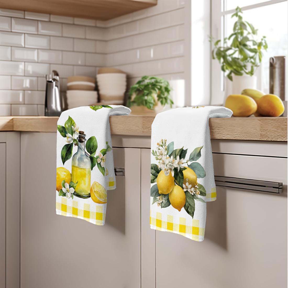 2Pcs, Lemon Floral Pattern Kit – обзор и цена Kitchen Baking Cloth