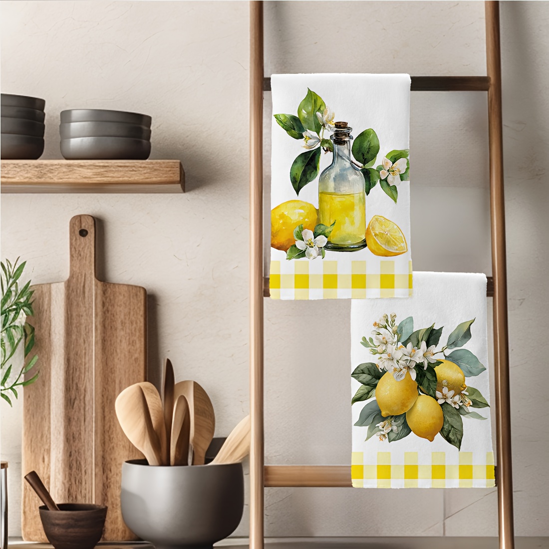 2Pcs, Lemon Floral Pattern Kit – обзор и цена Kitchen Baking Cloth