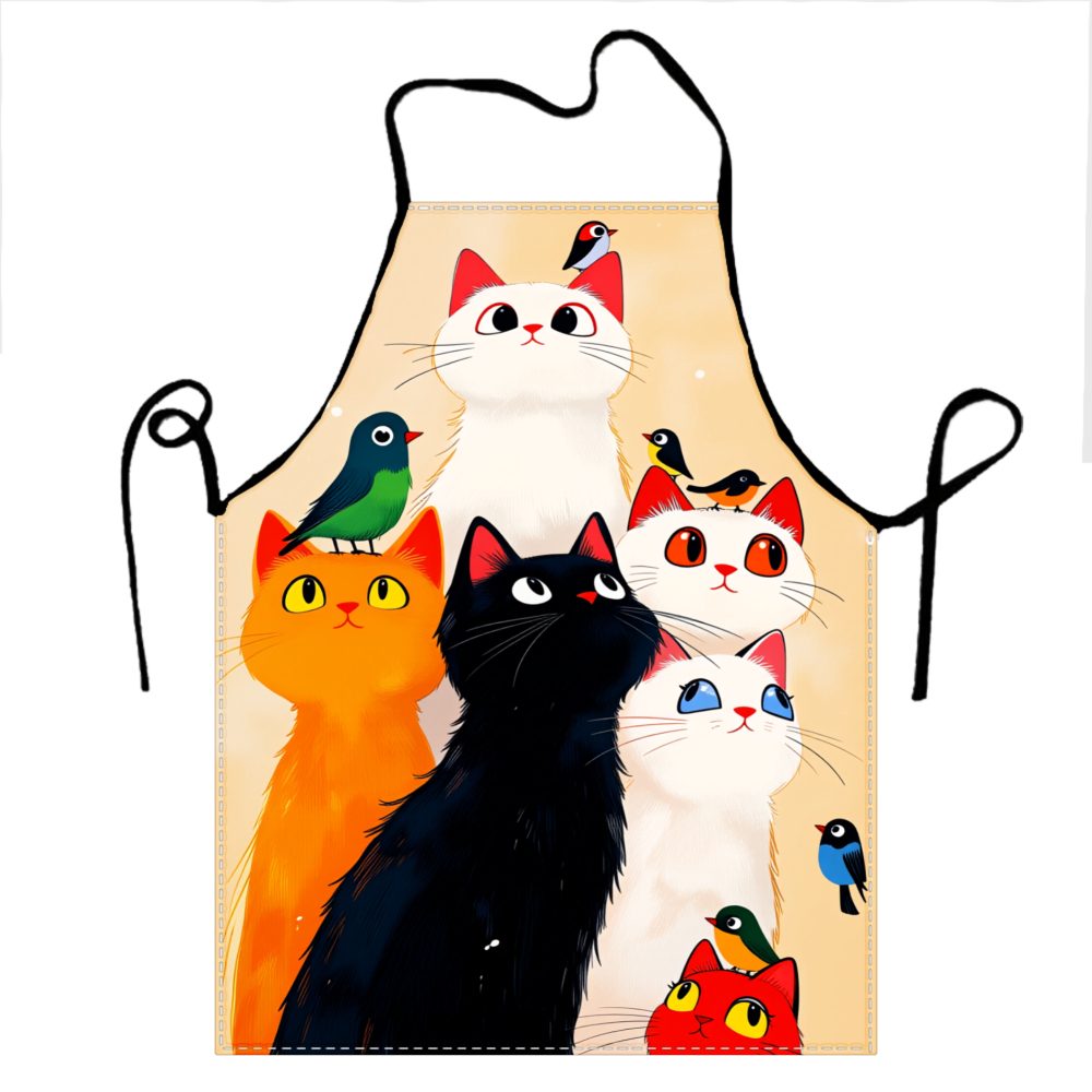 Cute Cats And Birds Apron For  – обзор и цена Kitchen Baking Ideas
