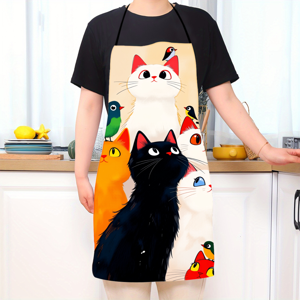 Cute Cats And Birds Apron For  – обзор и цена Kitchen Baking Ideas
