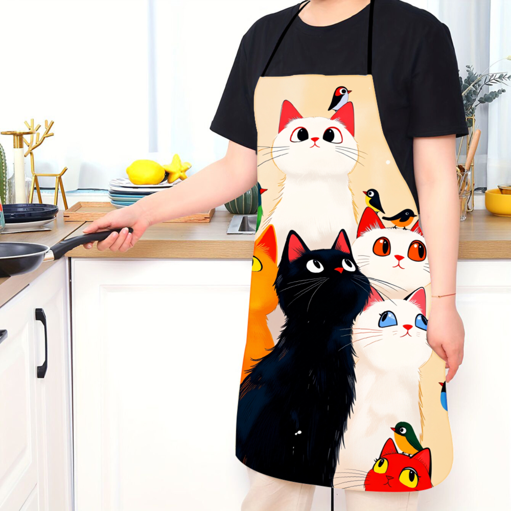 Cute Cats And Birds Apron For  – обзор и цена Kitchen Baking Ideas