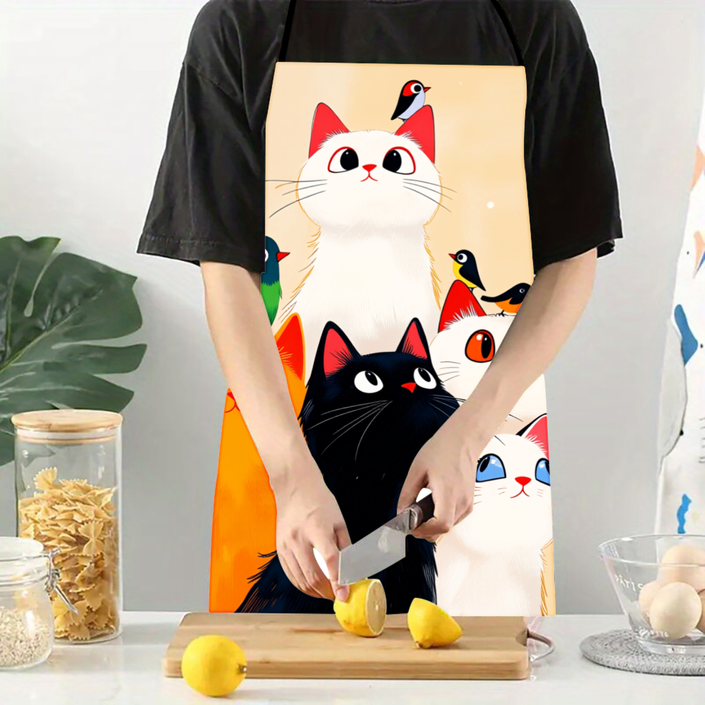 Cute Cats And Birds Apron For  – обзор и цена Kitchen Baking Ideas