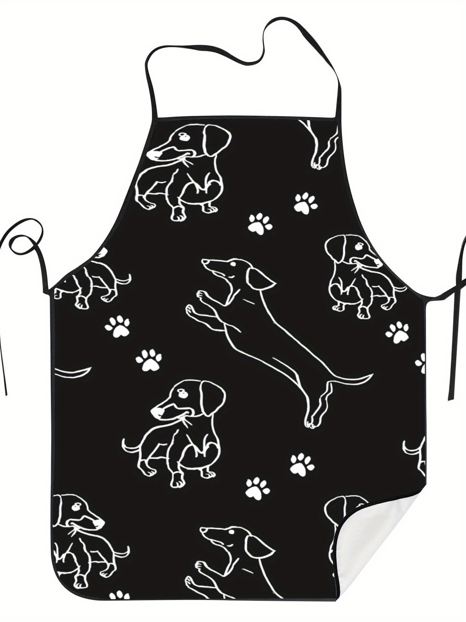 Dachshund Paw Print Apron Blac – обзор и цена Kitchen Baking Background
