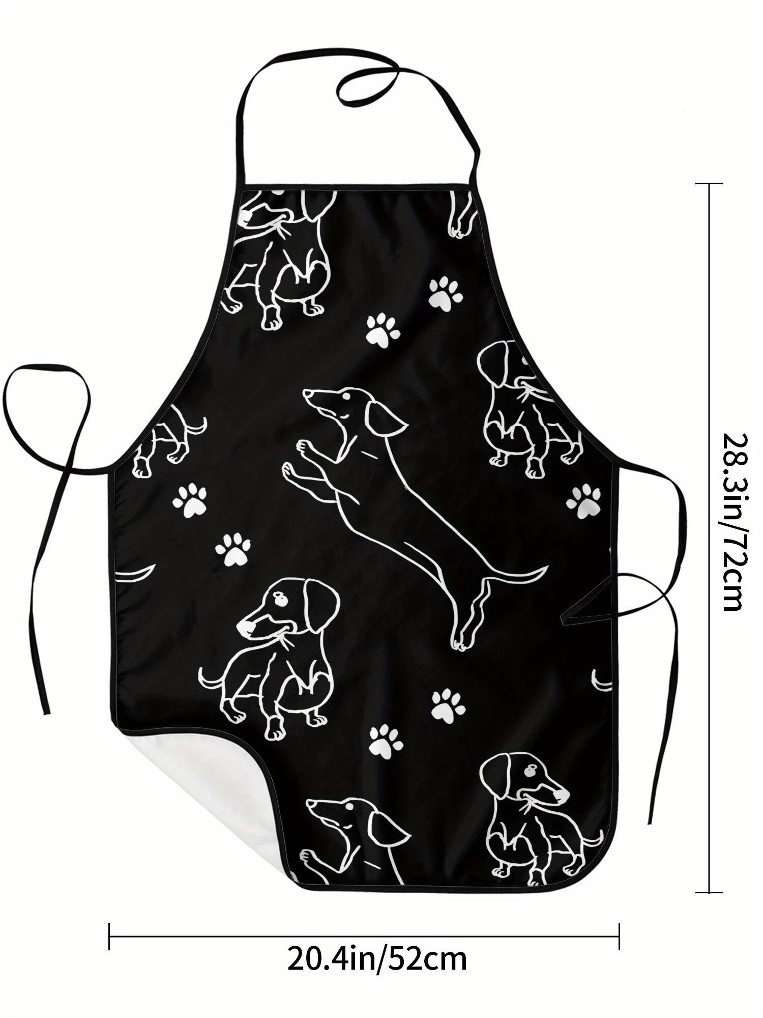 Dachshund Paw Print Apron Blac – обзор и цена Kitchen Baking Background