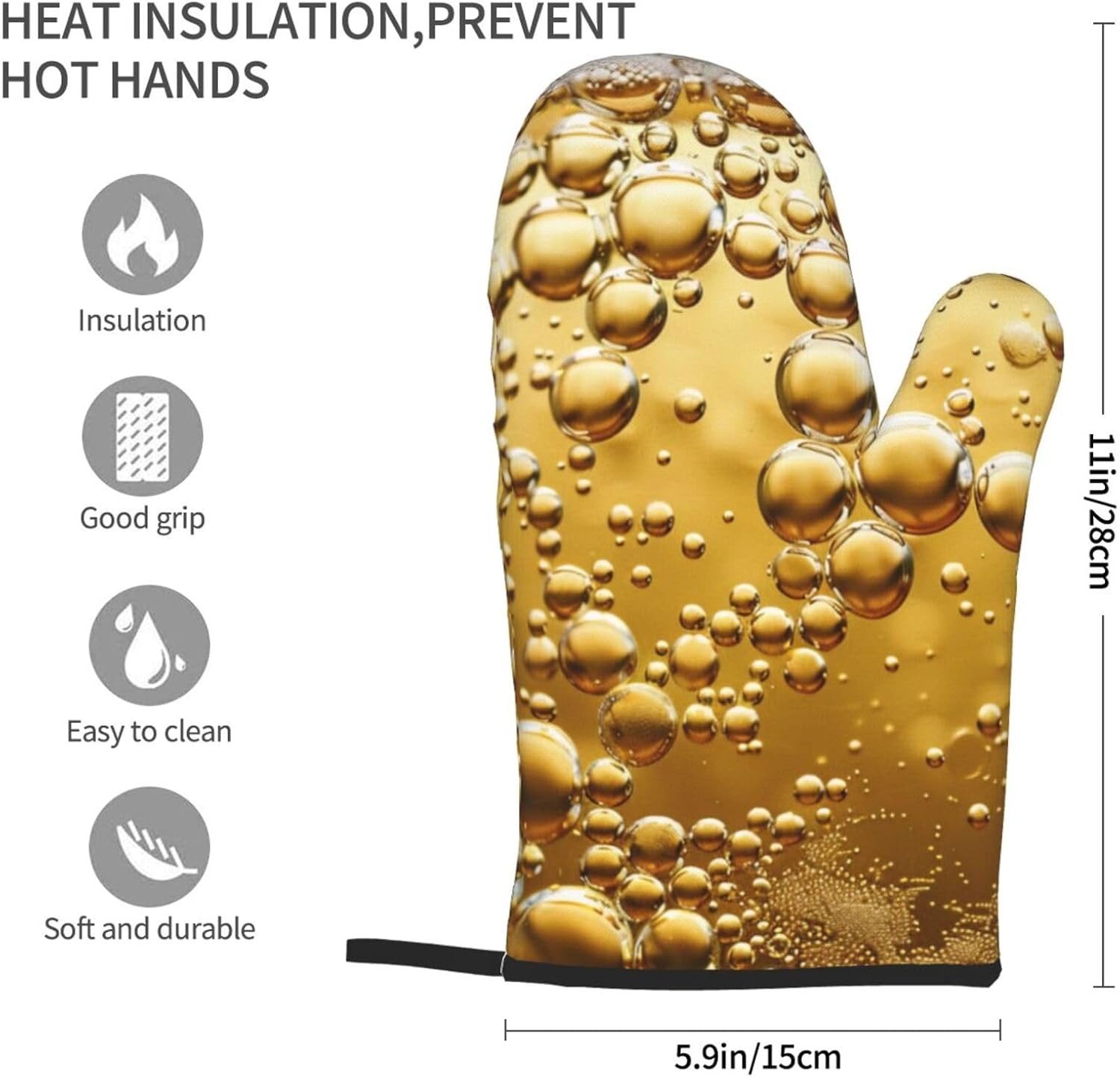 Beer Bubble Printed Oven Mitts – обзор и цена Kitchen Baking Ideas