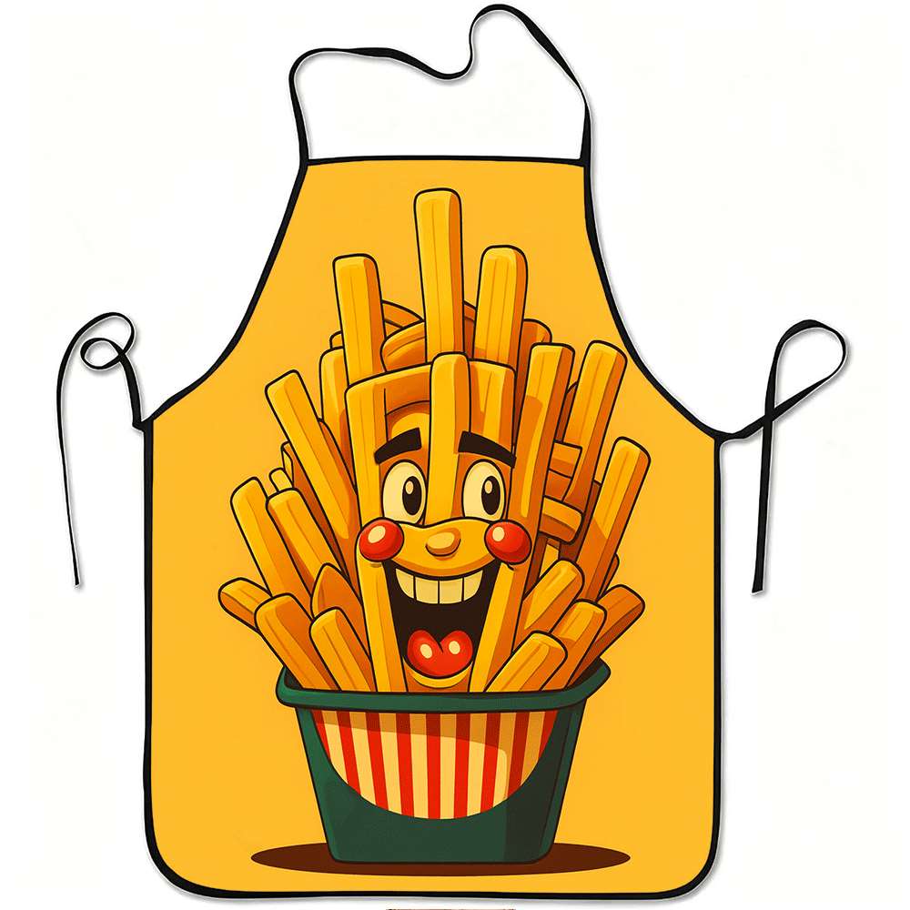 Cute French Fry Face Apron Fas – обзор и цена Kitchen Baking Background