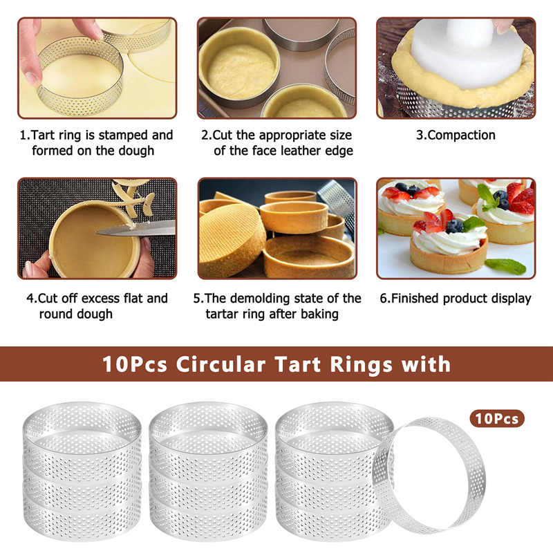 10Pcs Circular Tart Rings with – обзор и цена Kitchen Baking Cake