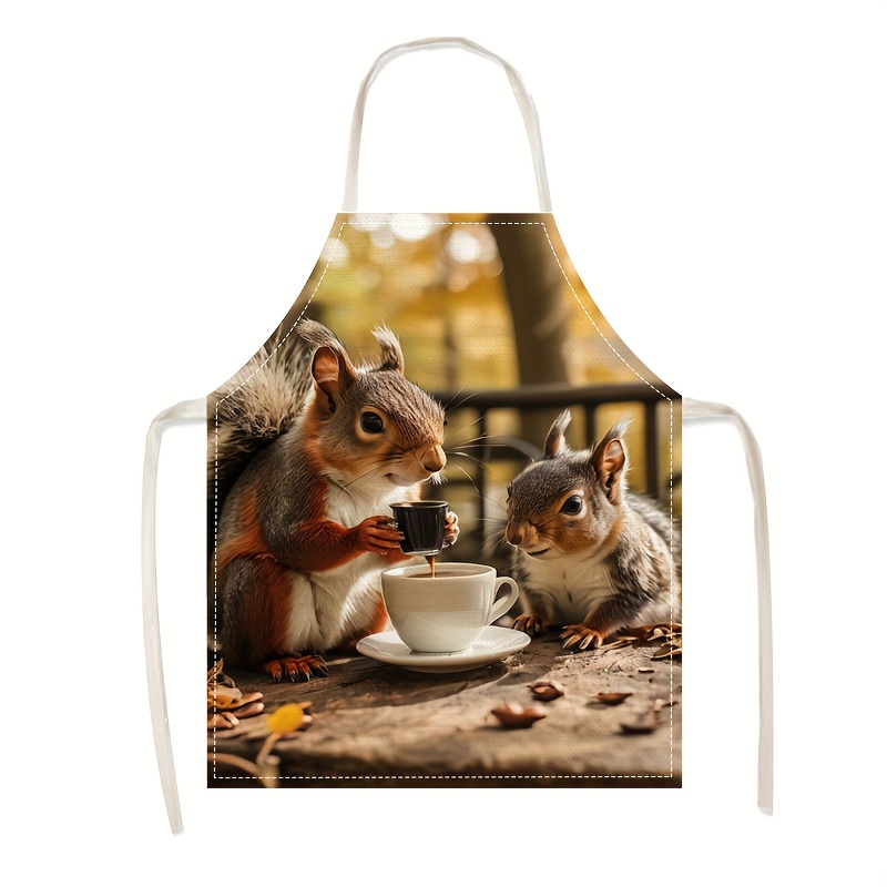 Linen Apron Squirrel Coffee Sc – обзор и цена Kitchen Baking Ideas