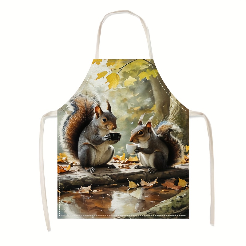 Linen Apron Squirrel Coffee Sc – обзор и цена Kitchen Baking Ideas