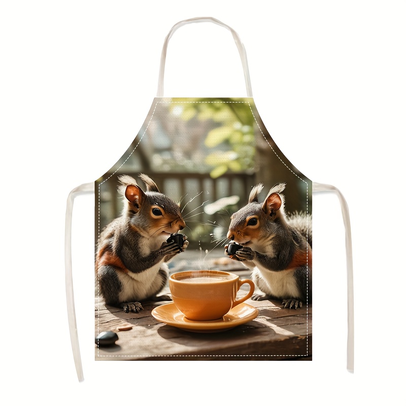 Linen Apron Squirrel Coffee Sc – обзор и цена Kitchen Baking Ideas