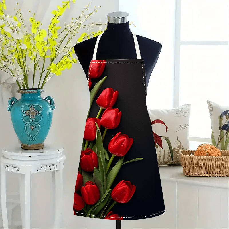 1pc Red Tulip Flower Black Bac – обзор и цена Kitchen Baking Background