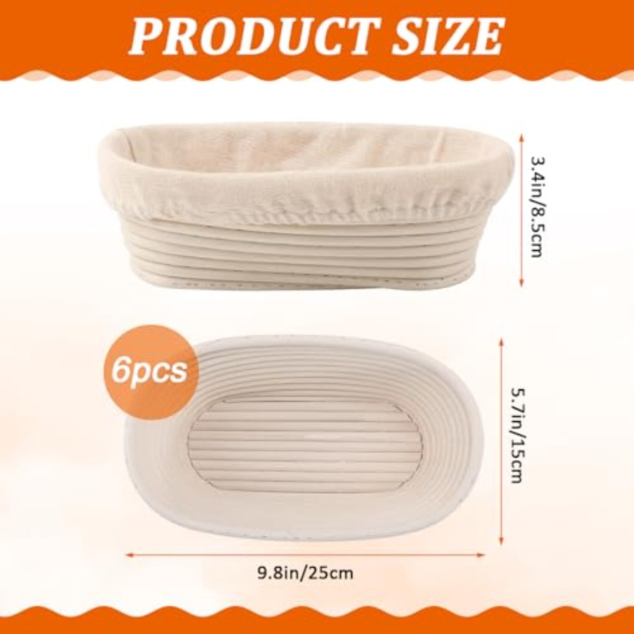6 Pack Oval Banneton Proofing  – обзор и цена Proofing Basket Banneton
