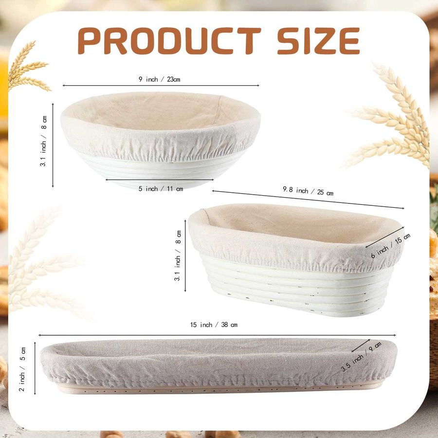 3 Packs Bread Banneton Proofin – обзор и цена Proofing Basket Banneton