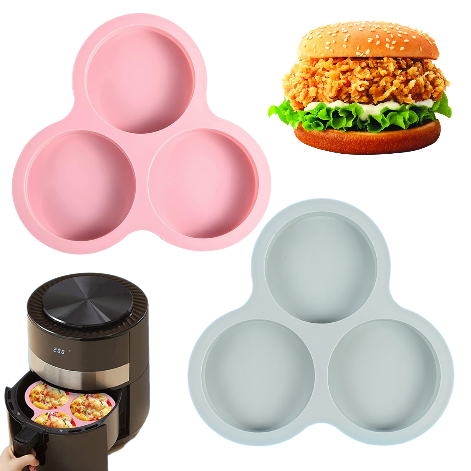 1/2pcs Silicone Air Fryer Egg  – обзор и цена Kitchen Appliances For Baking