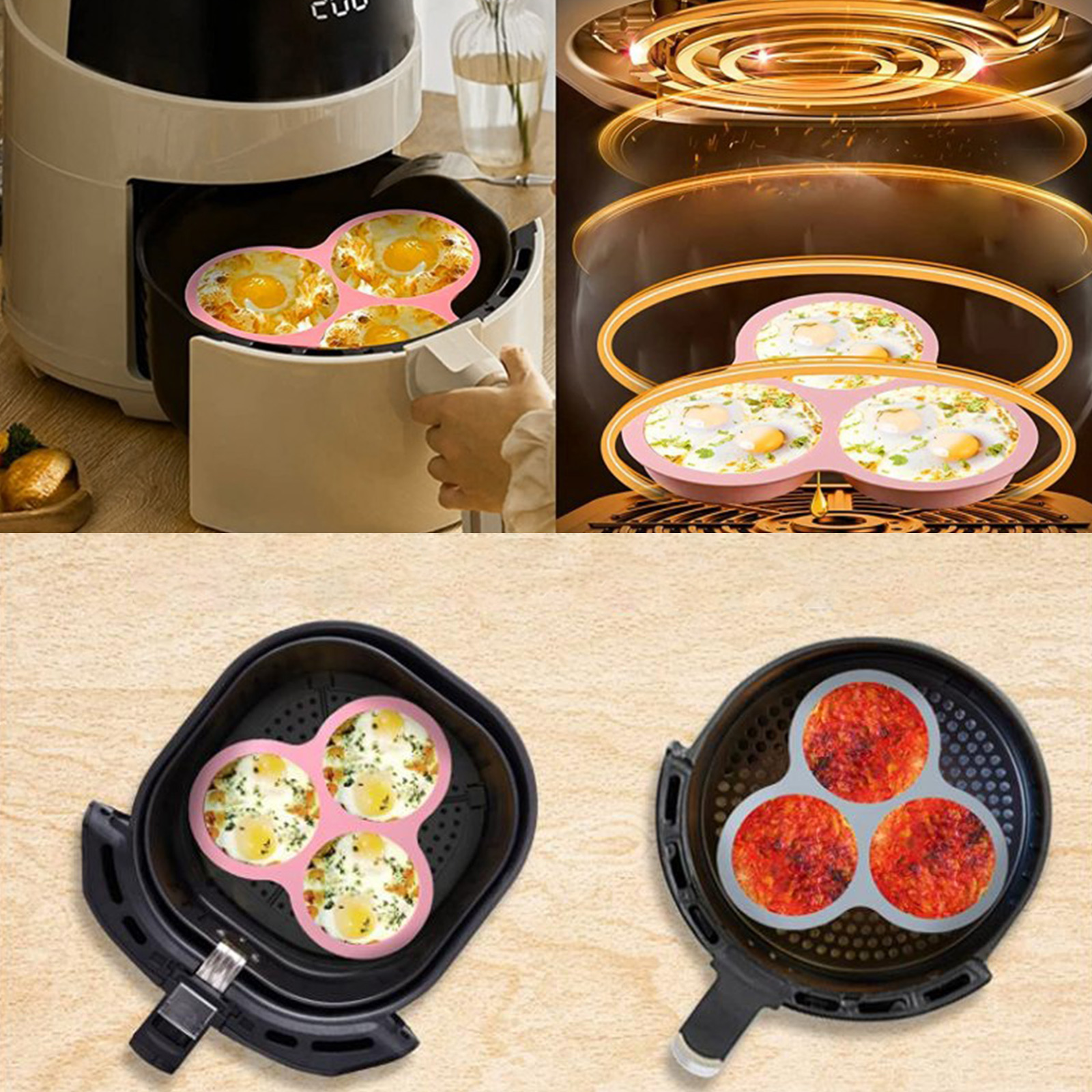 1/2pcs Silicone Air Fryer Egg  – обзор и цена Kitchen Appliances For Baking