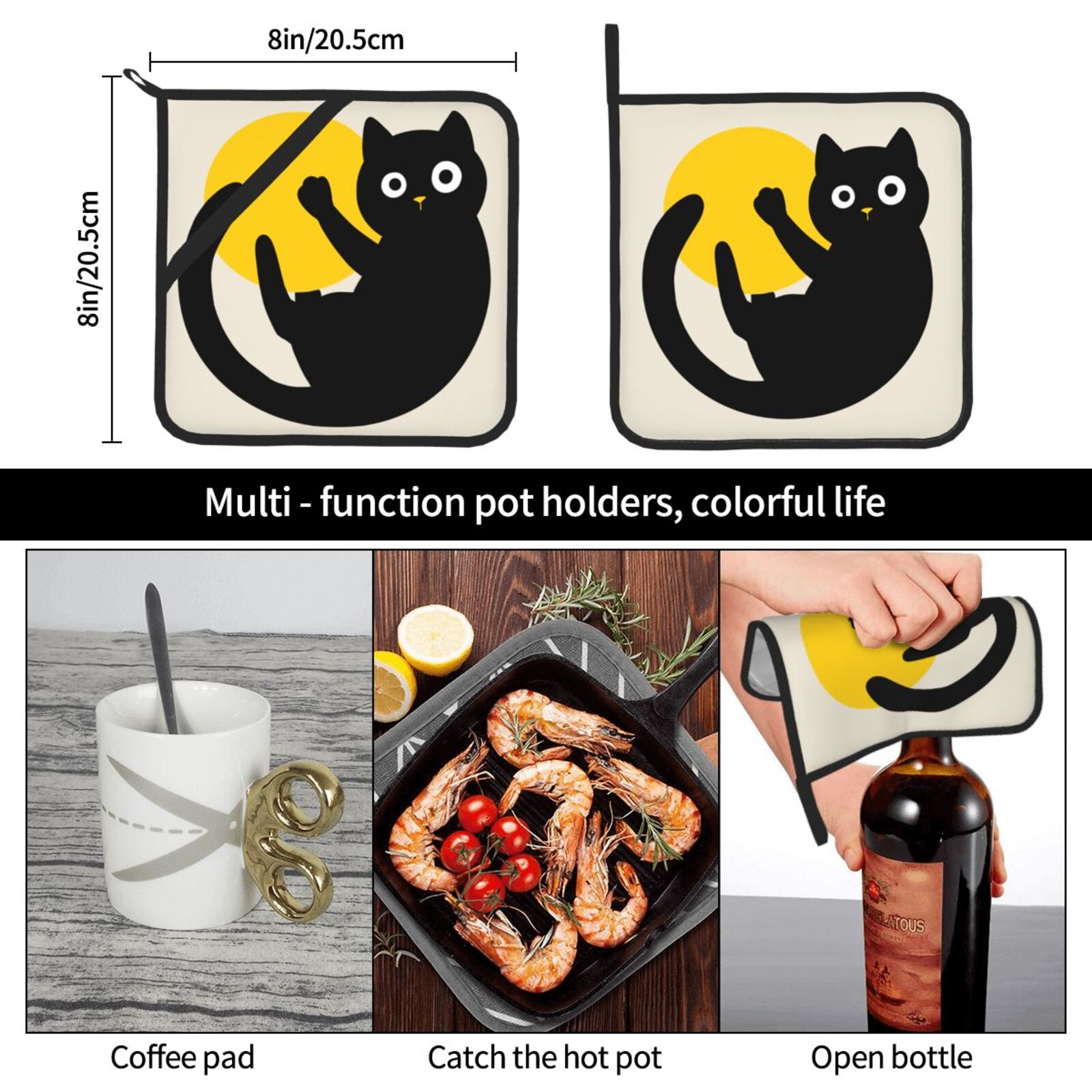 Cute Black Cat Pot Holders Set – обзор и цена Kitchen Baking Dishes