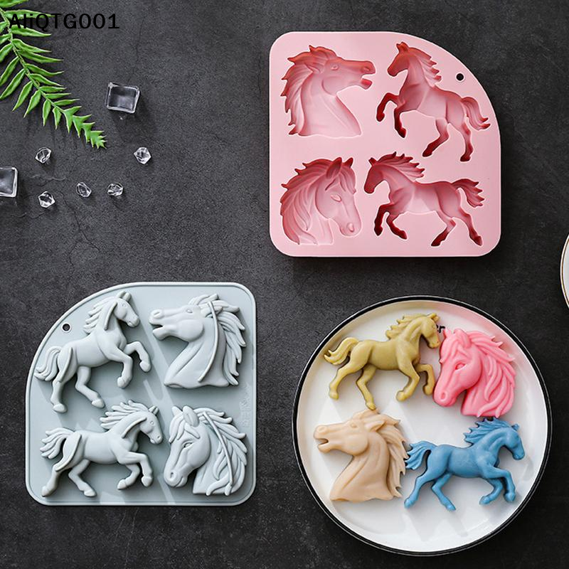 4-Cavity 3D Horse Silicone Mol – обзор и цена Kitchen Baking Cake