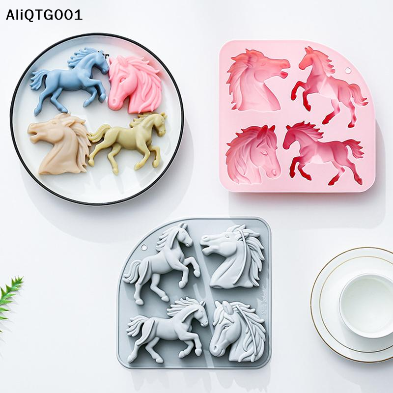 4-Cavity 3D Horse Silicone Mol – обзор и цена Kitchen Baking Cake
