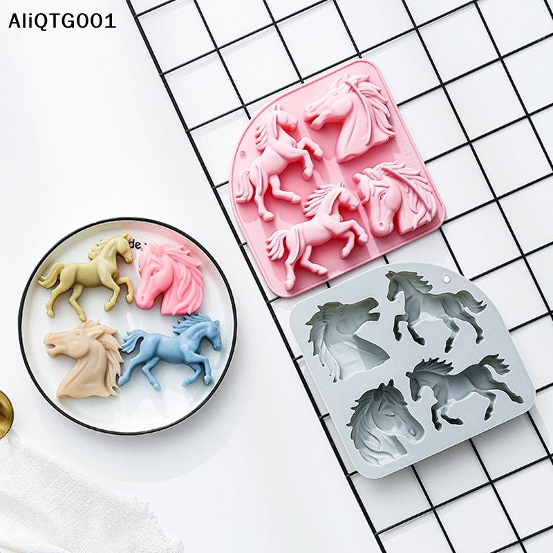 4-Cavity 3D Horse Silicone Mol – обзор и цена Kitchen Baking Cake