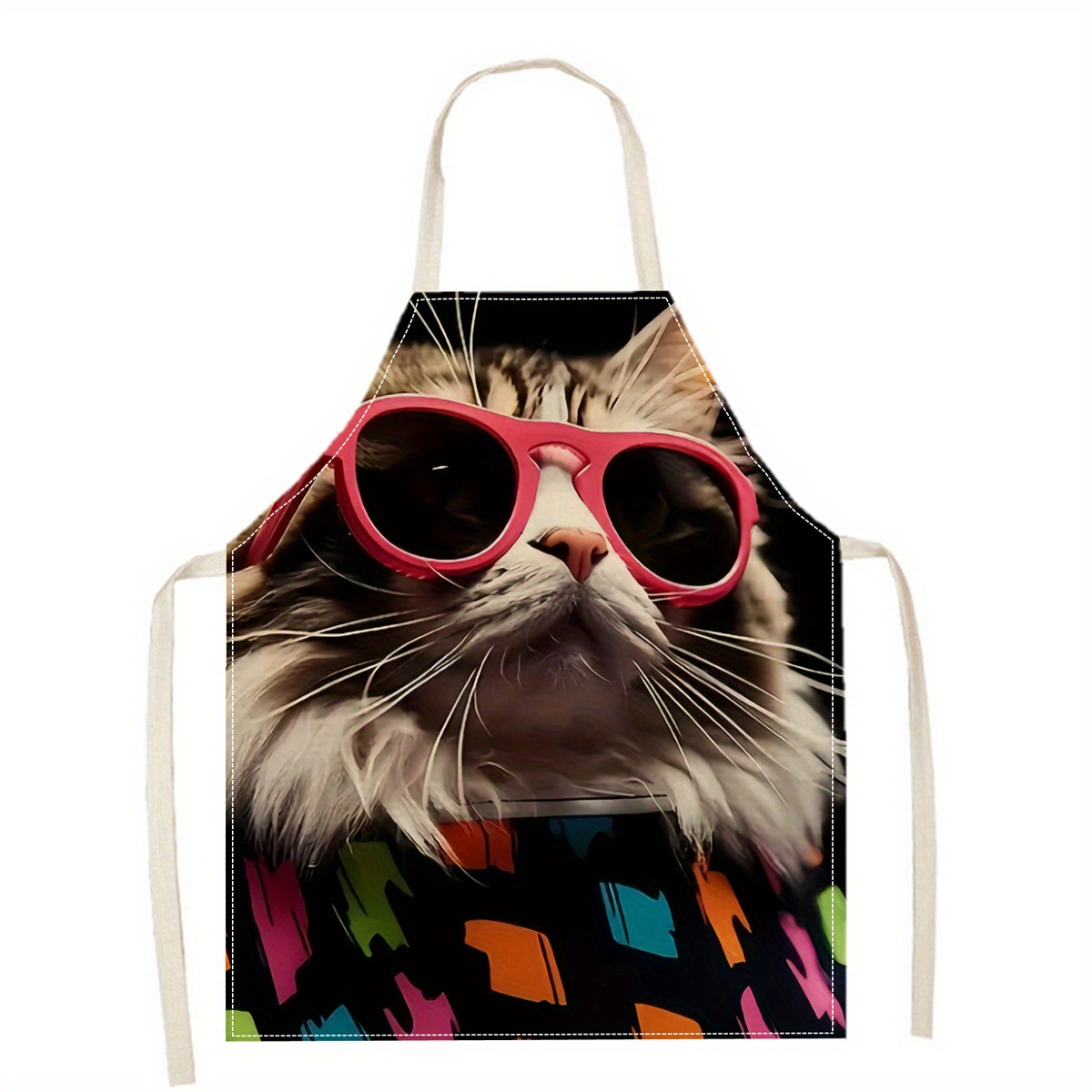 Linen Apron Funny Cat Sunglass – обзор и цена Kitchen Baking Ideas
