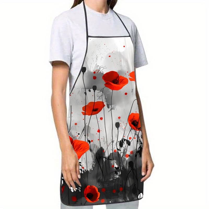 1pc Red Poppies Floral Print S – обзор и цена Kitchen Baking Background