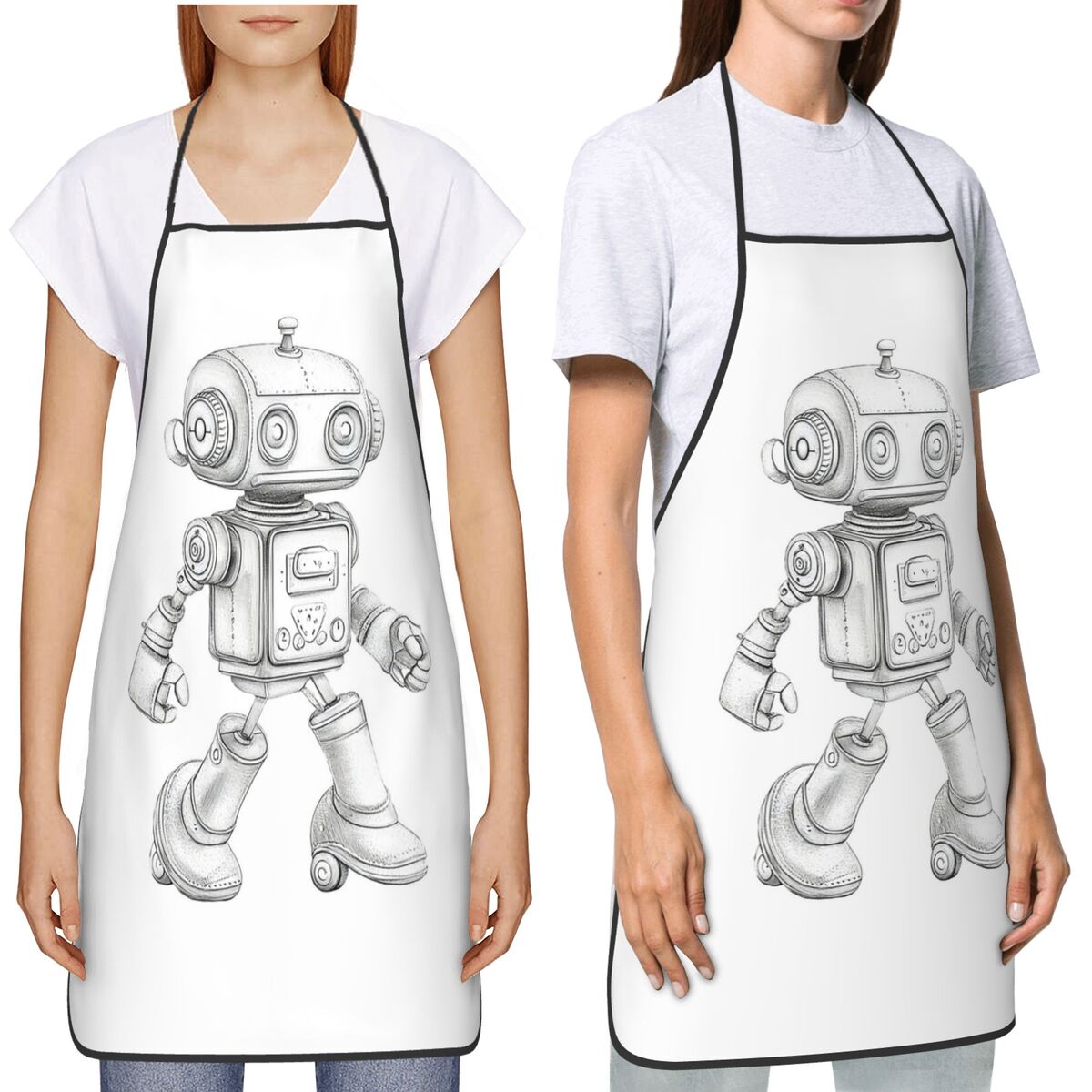 Retro Sketch Robot With Mechan – обзор и цена Kitchen Robot Baking